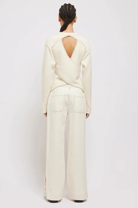 Simkhai Sabina Crossover Sweater Quick Layer Winter Comfort Simkhai Sabina Crossover Sweater