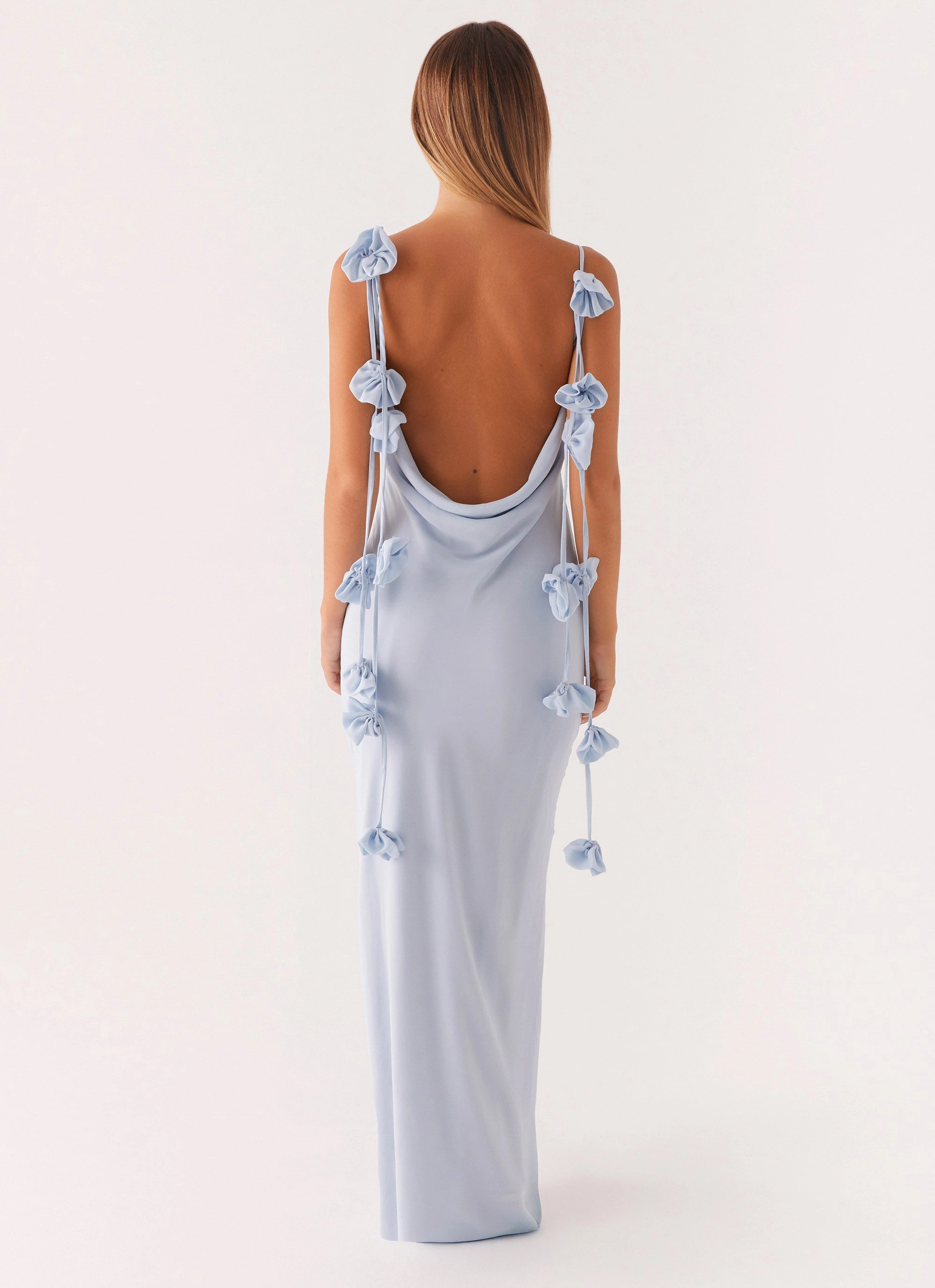 Simona Maxi Dress - Pastel Blue Neutral Layer Modern Waist