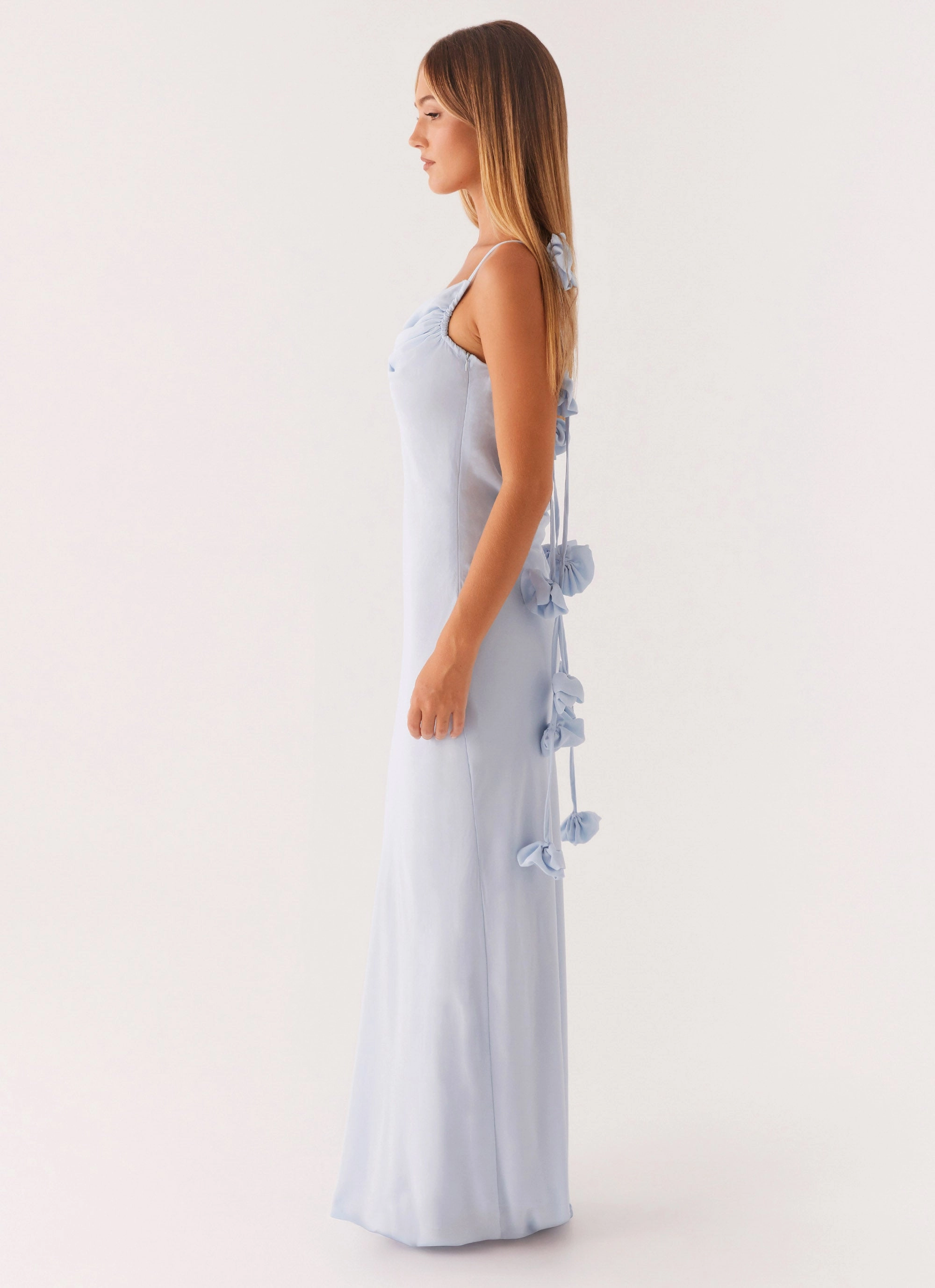 Simona Maxi Dress - Pastel Blue Chilly Day Layers Dress-Up Style