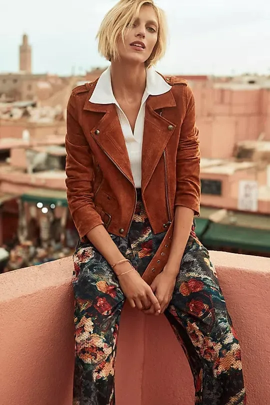 Simone Floral Knit Pants - Monet Organic Cotton Comfort Wearable