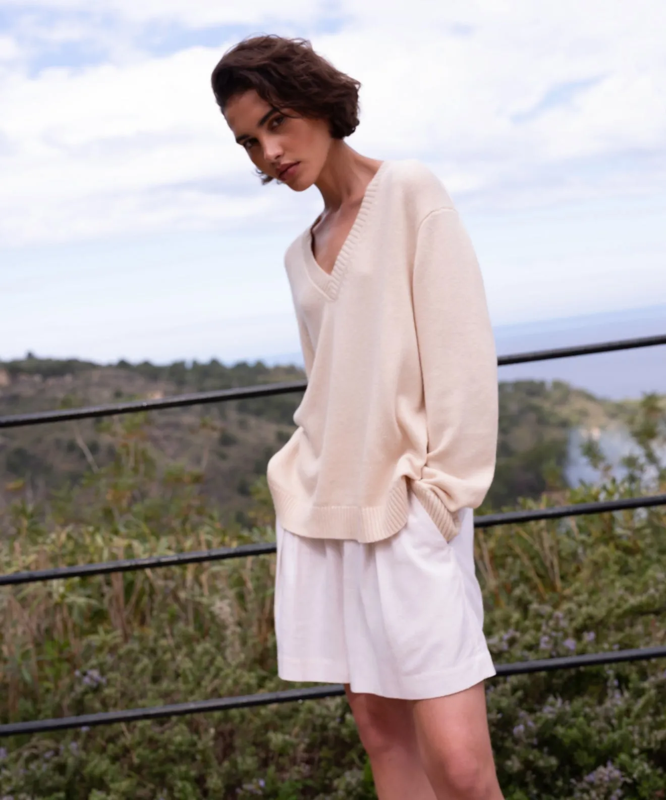 quick dry Warm and Cozy Simone V-Neck