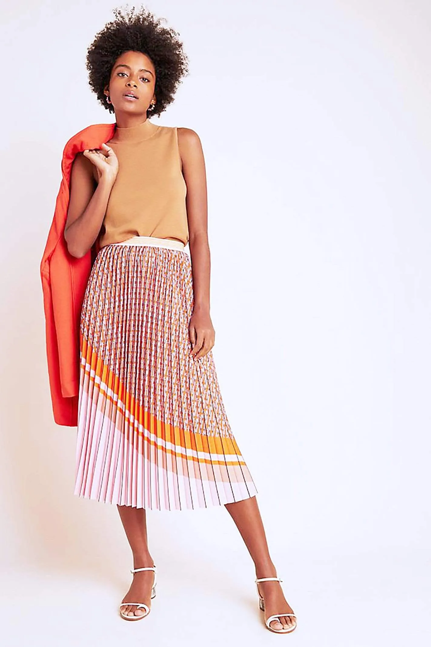 Ingrid Pleated Skirt ?C Neopolitan Denim style