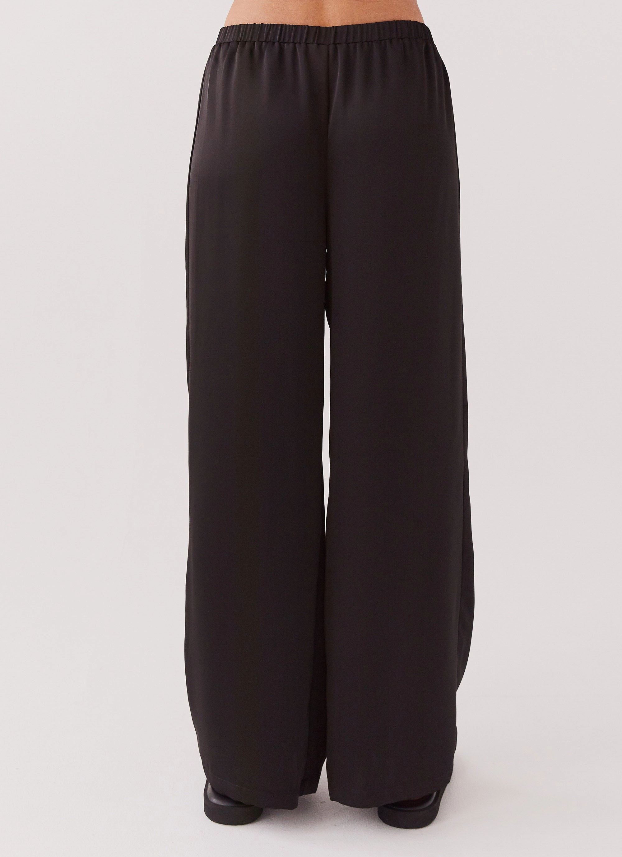 Simple Pick Palm Cove Satin Pants - Black Limited Quantity