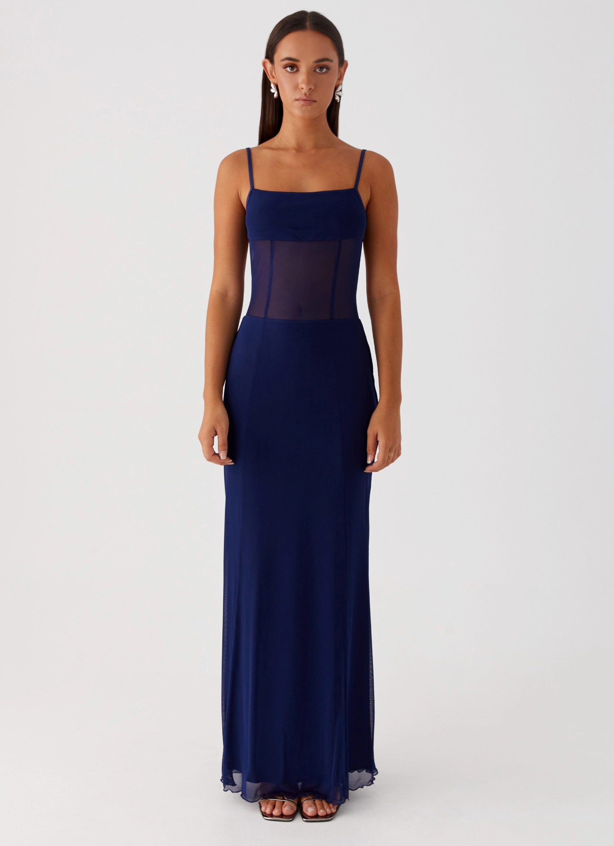 Miranda Maxi Dress - Navy Classic Look Edgy vibes