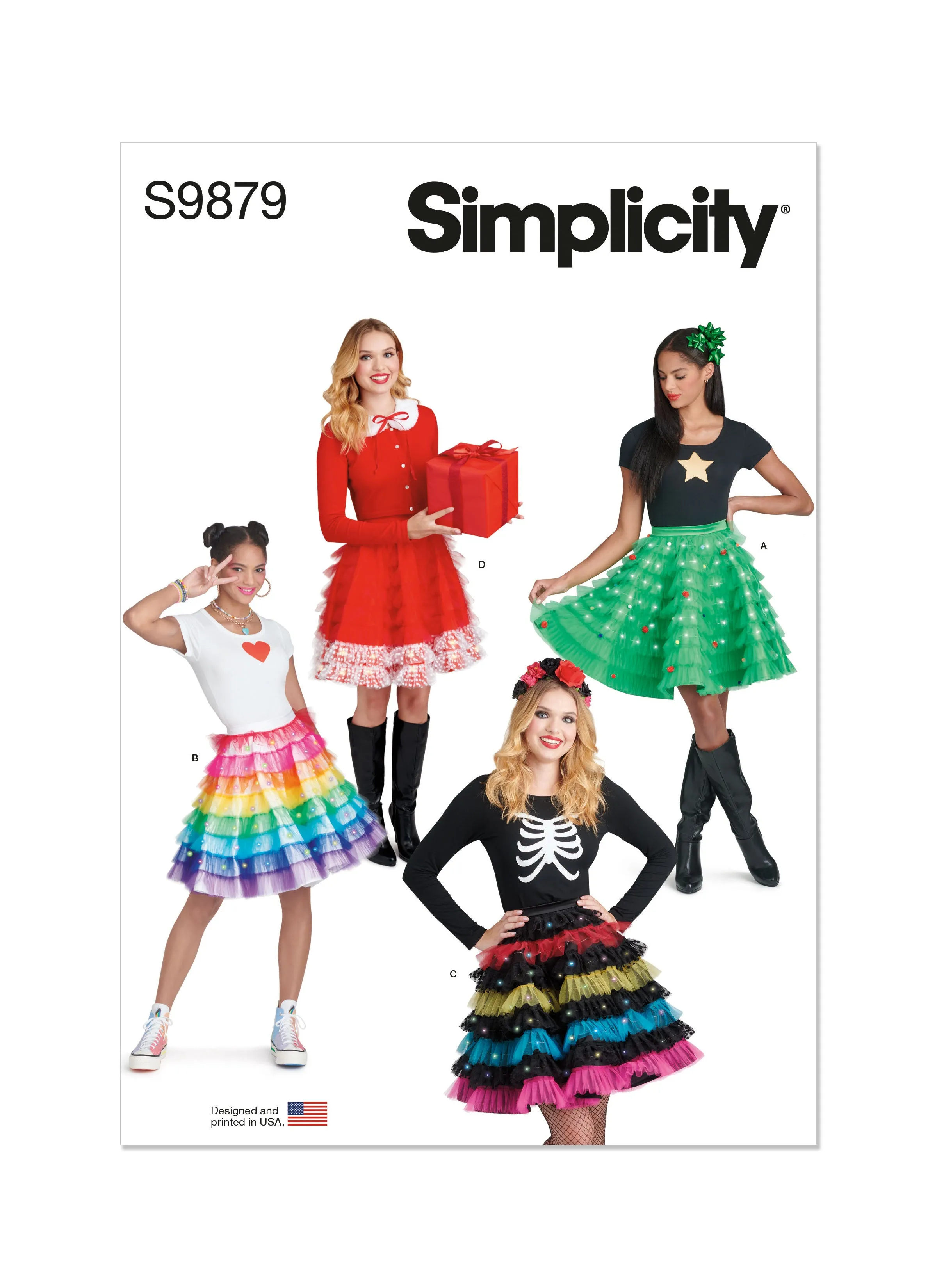 Simplicity Sewing Pattern 9879 Holiday Skirts, Collar and Appliques