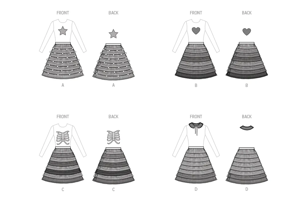 Simplicity Sewing Pattern 9879 Holiday Skirts, Collar and Appliques