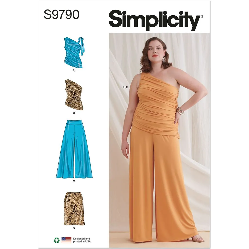 Simplicity Sewing Pattern S9790 Women's Knit Tops, Pants and Skirt