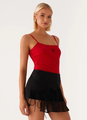 Siobhan Tie Side Mini Skirt - Black TemperatureRegulating Trendy Vibe Siobhan Tie Side Mini Skirt - Black