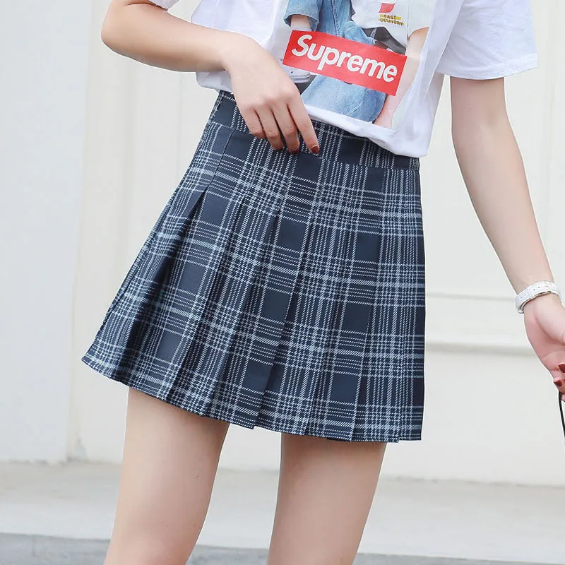Skirt Pleated High Waist Women Summer Plus Size A-Line Student Skirt