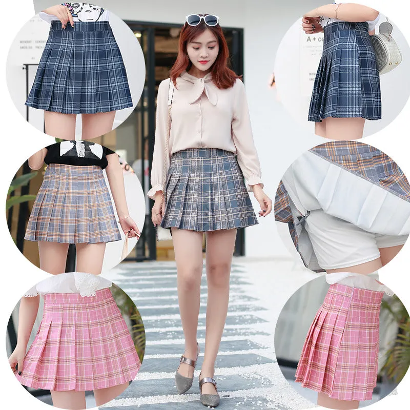 Skirt Pleated High Waist Women Summer Plus Size A-Line Student Skirt