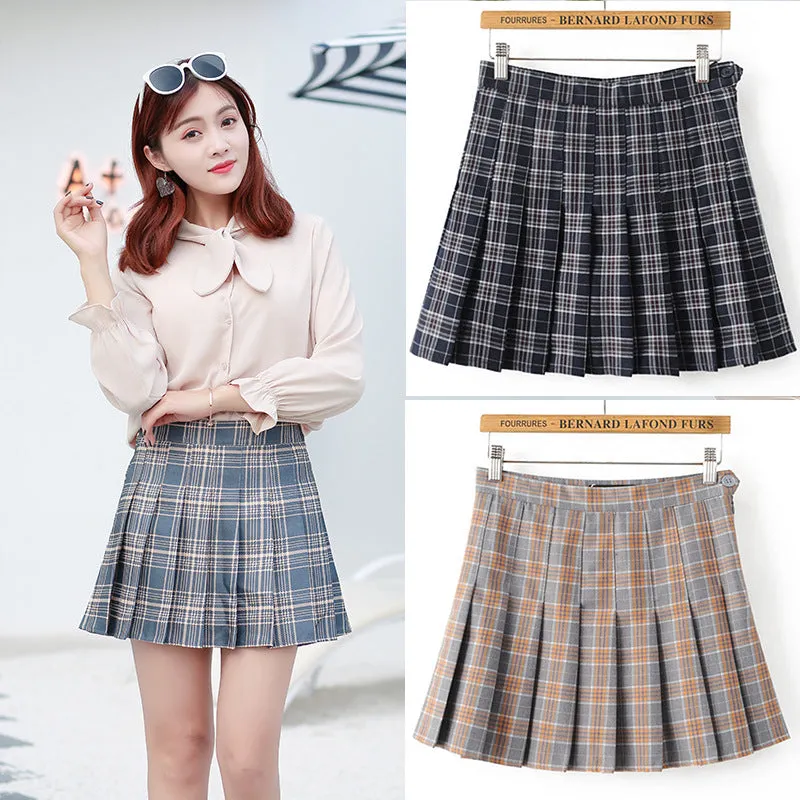 Skirt Pleated High Waist Women Summer Plus Size A-Line Student Skirt