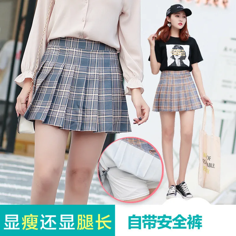 Skirt Pleated High Waist Women Summer Plus Size A-Line Student Skirt