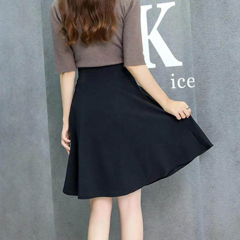 Skirt Plus Size High Waist Anti-Exposed Flare Pleated Skirt