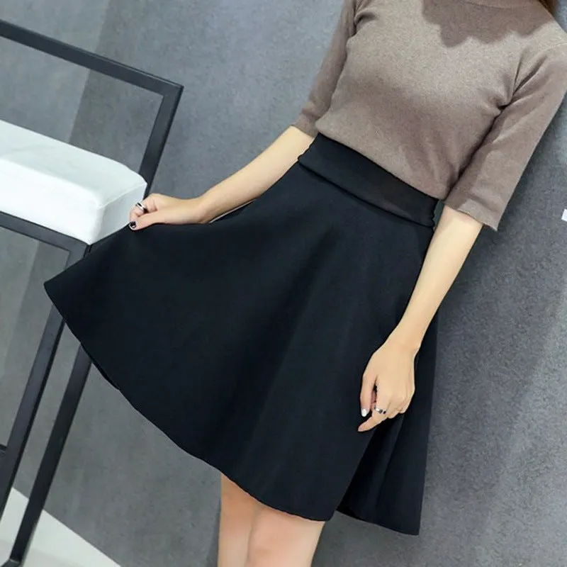 Skirt Plus Size High Waist Anti-Exposed Flare Pleated Skirt