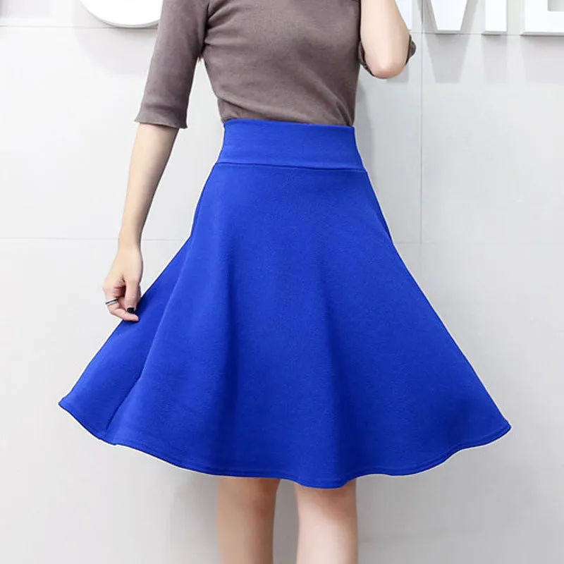 Skirt Plus Size High Waist Anti-Exposed Flare Pleated Skirt