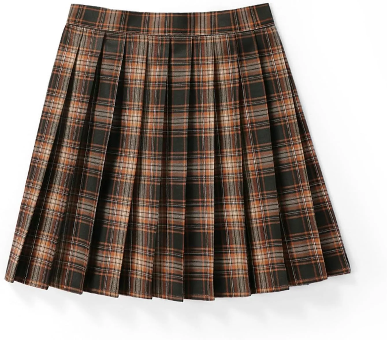 Skirts for Women Women's Casual Plaid High Waist Pleated A Line Mini Skirt Clothes 11