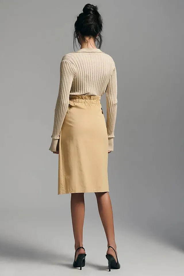 Trouser Wrap Skirt - Khaki Sturdy Waistband