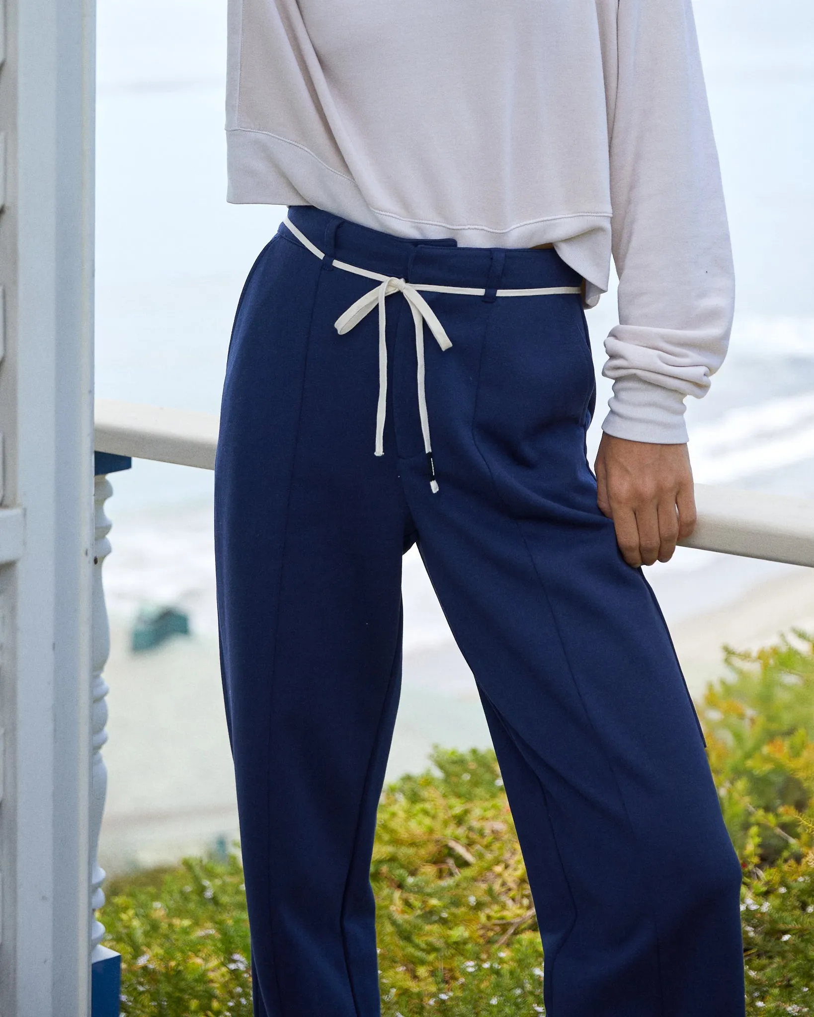 Minimalist Design Cotton Knit Trousers