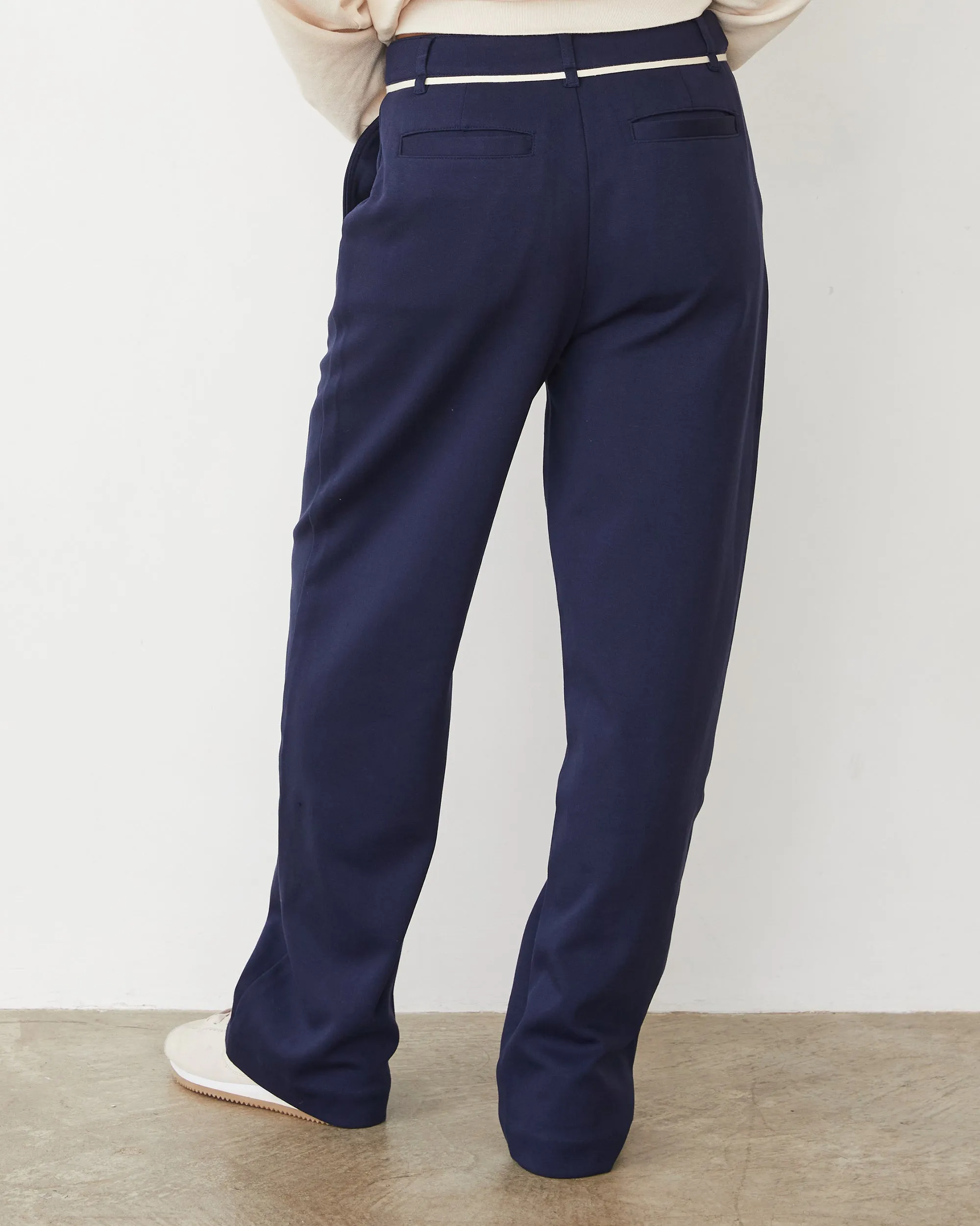 Stretch Fit High-rise waist Cotton Knit Trousers