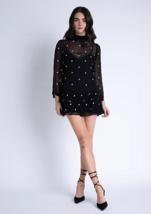 Sleek Design Ella Rhinestones Mini Dress Ella Rhinestones Mini Dress Office Tone Luxe Fit