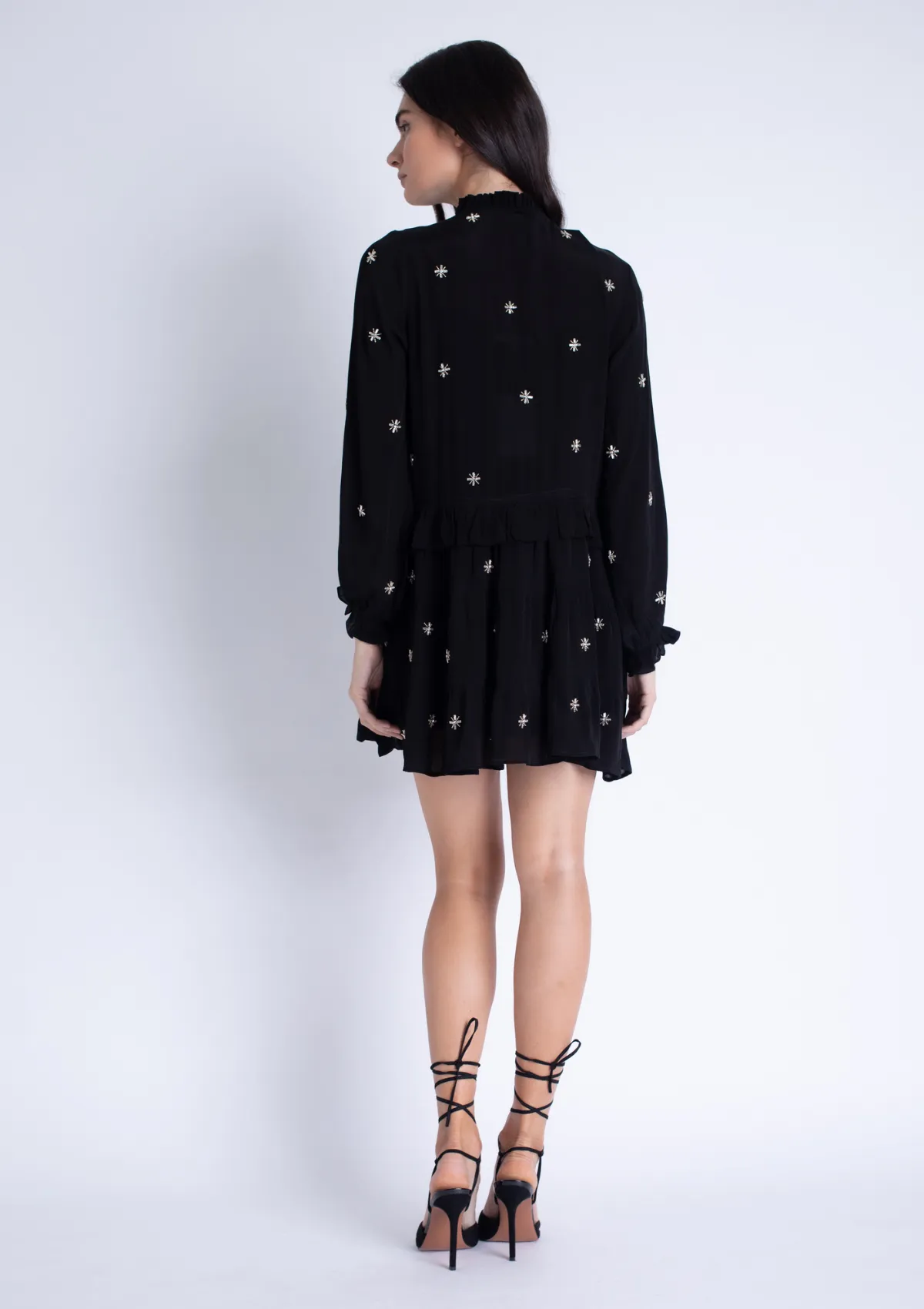 Silky Layer Ella Rhinestones Mini Dress