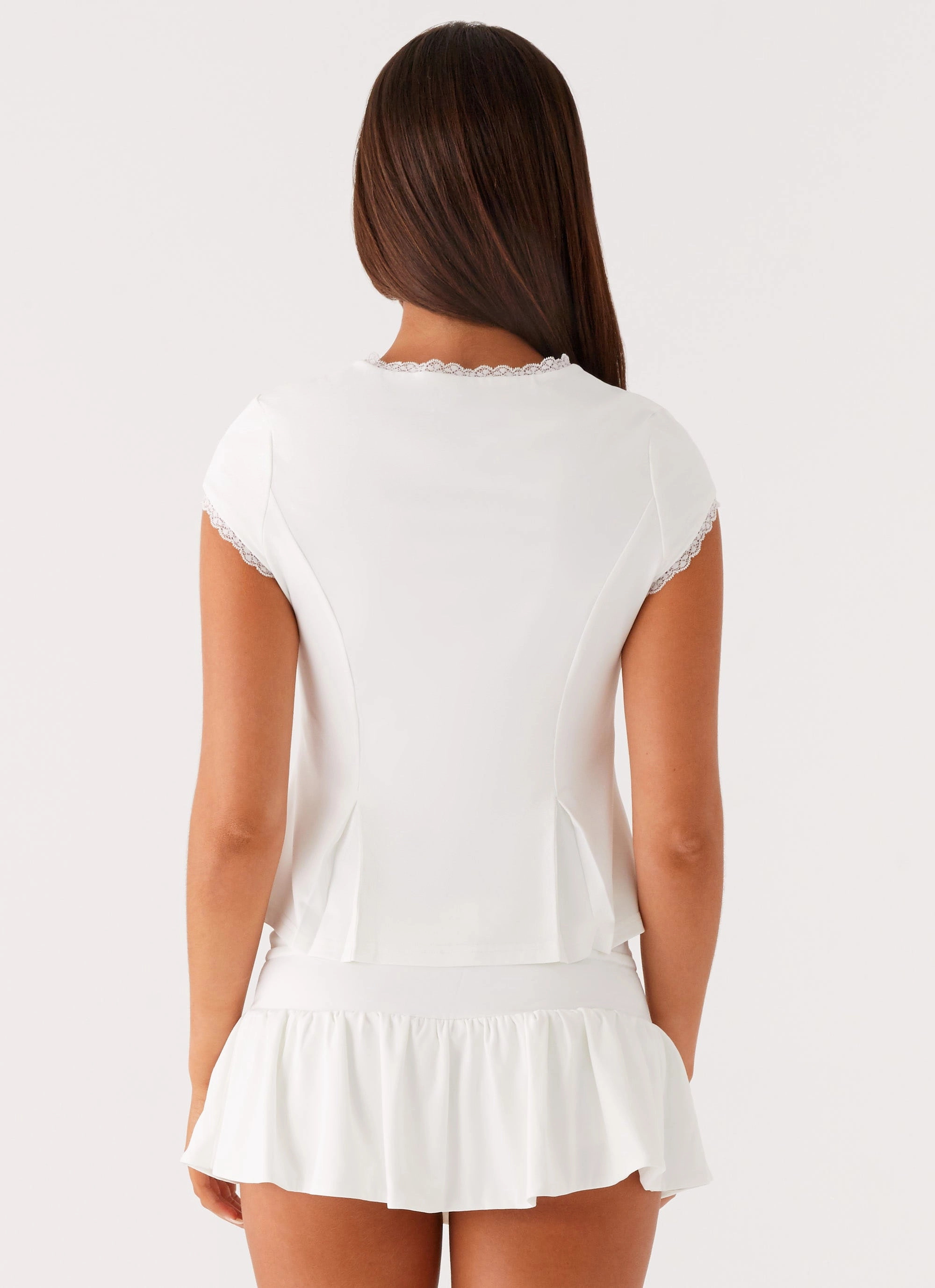 Flat Lock Seams Landon Mini Skort - White