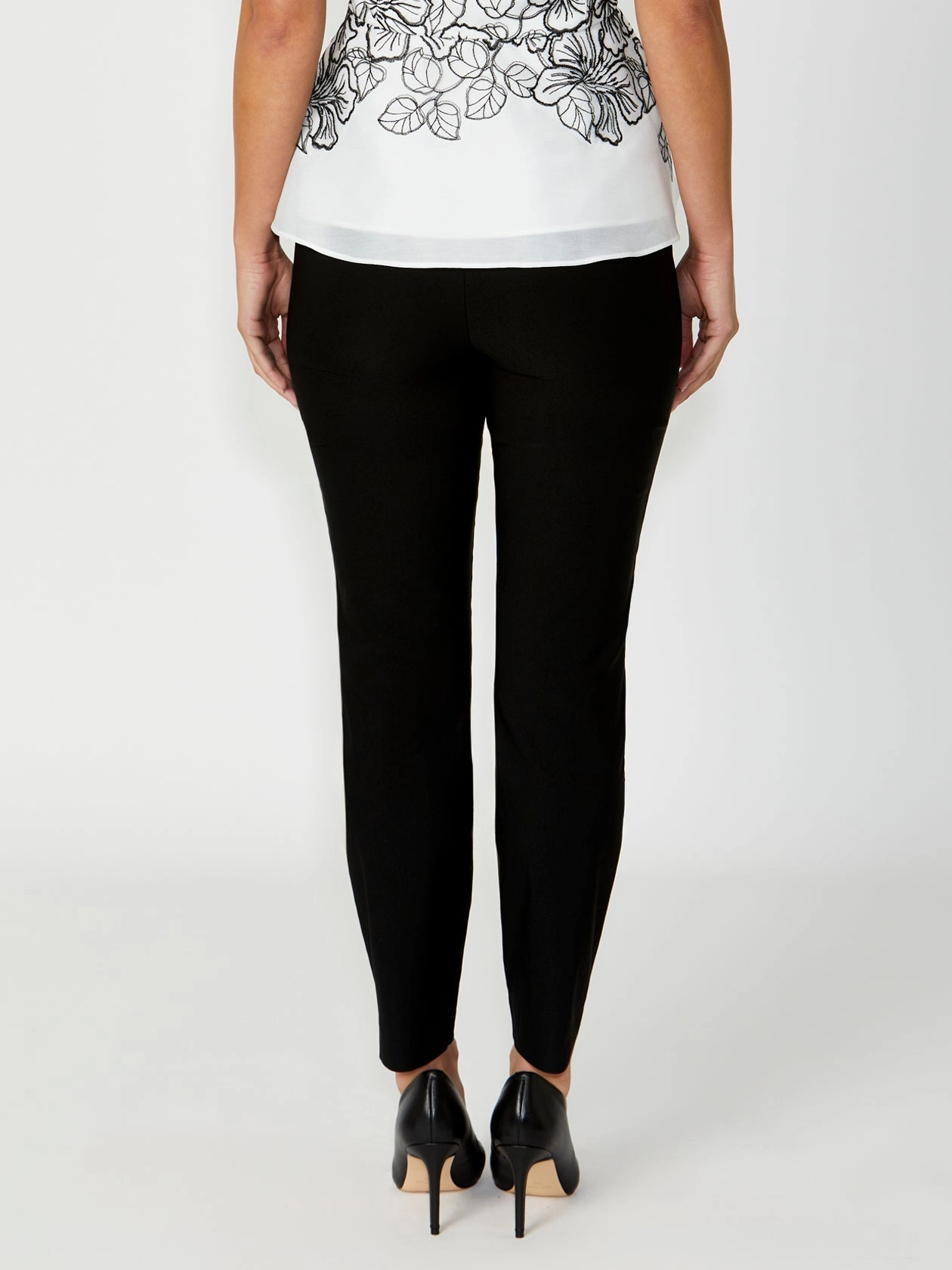 Breathable Layer Fit Layered Look Nancy Black Bengaline Pant