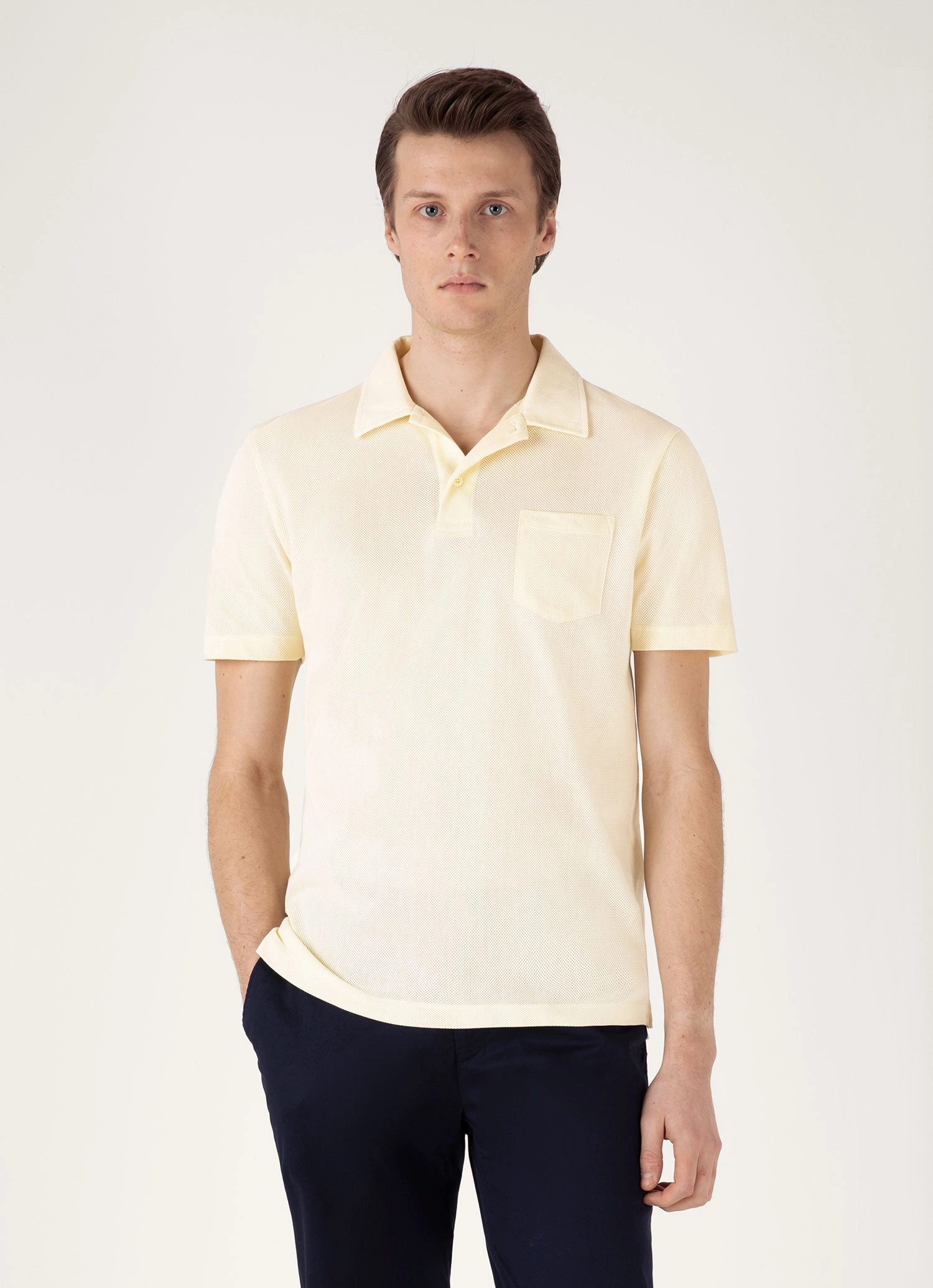 Tailored Fit Men's Riviera Polo Shirt in Buttermilk