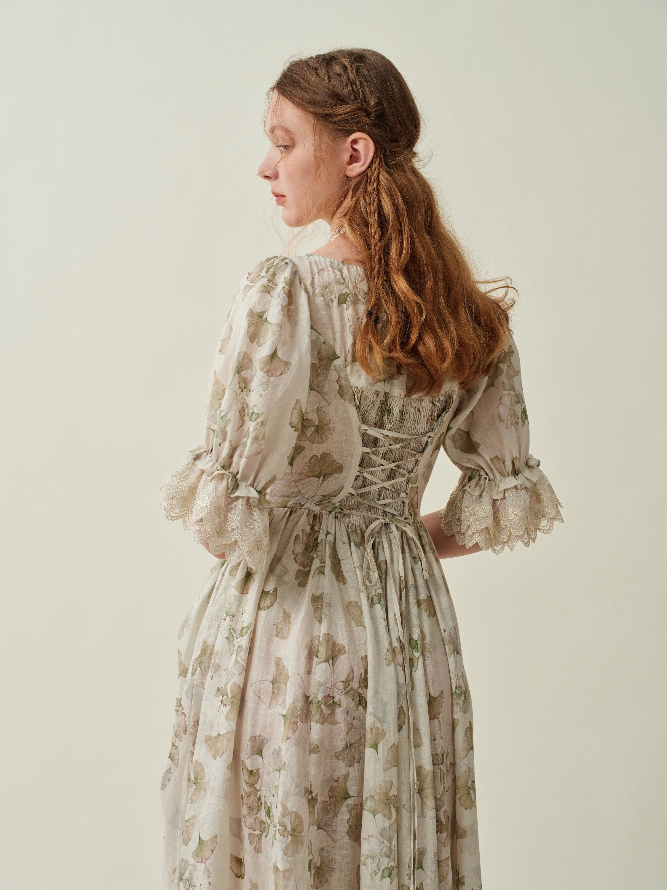 Rainy Day Option Anti Pilling Elowen 27 | Lace Linen dress gown ( 2 way to wear )