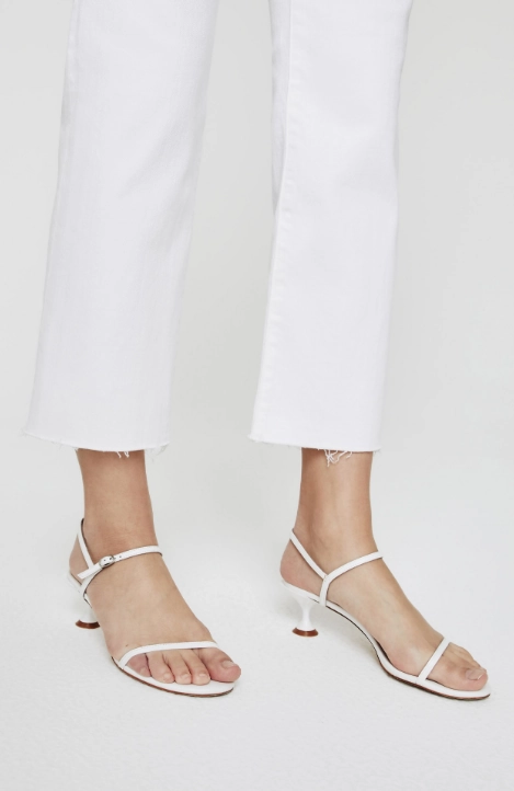 AG Alexxis Crop in White Luxury Textured