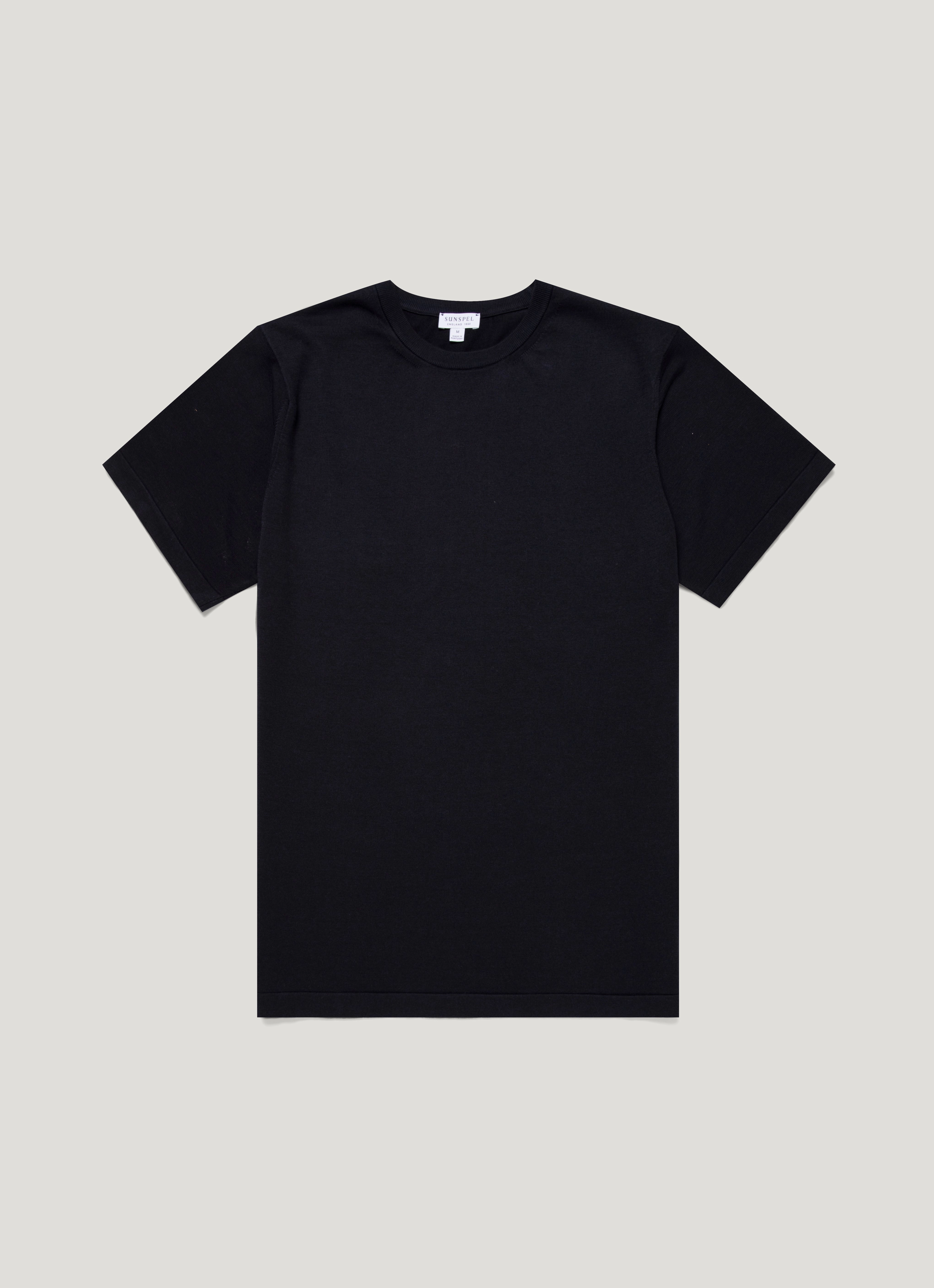 Effortless Comfort Men's Sea Island Cotton Knit T-shirt in Light Navy