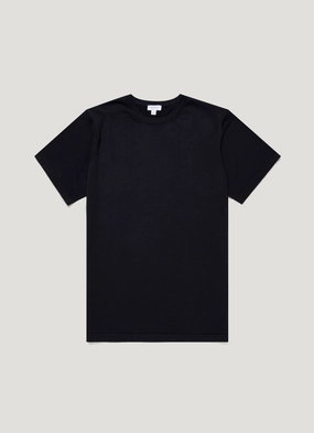 Sleek Waist Men's Sea Island Cotton Knit T-shirt in Light Navy Effortless Comfort Men's Sea Island Cotton Knit T-shirt in Light Navy