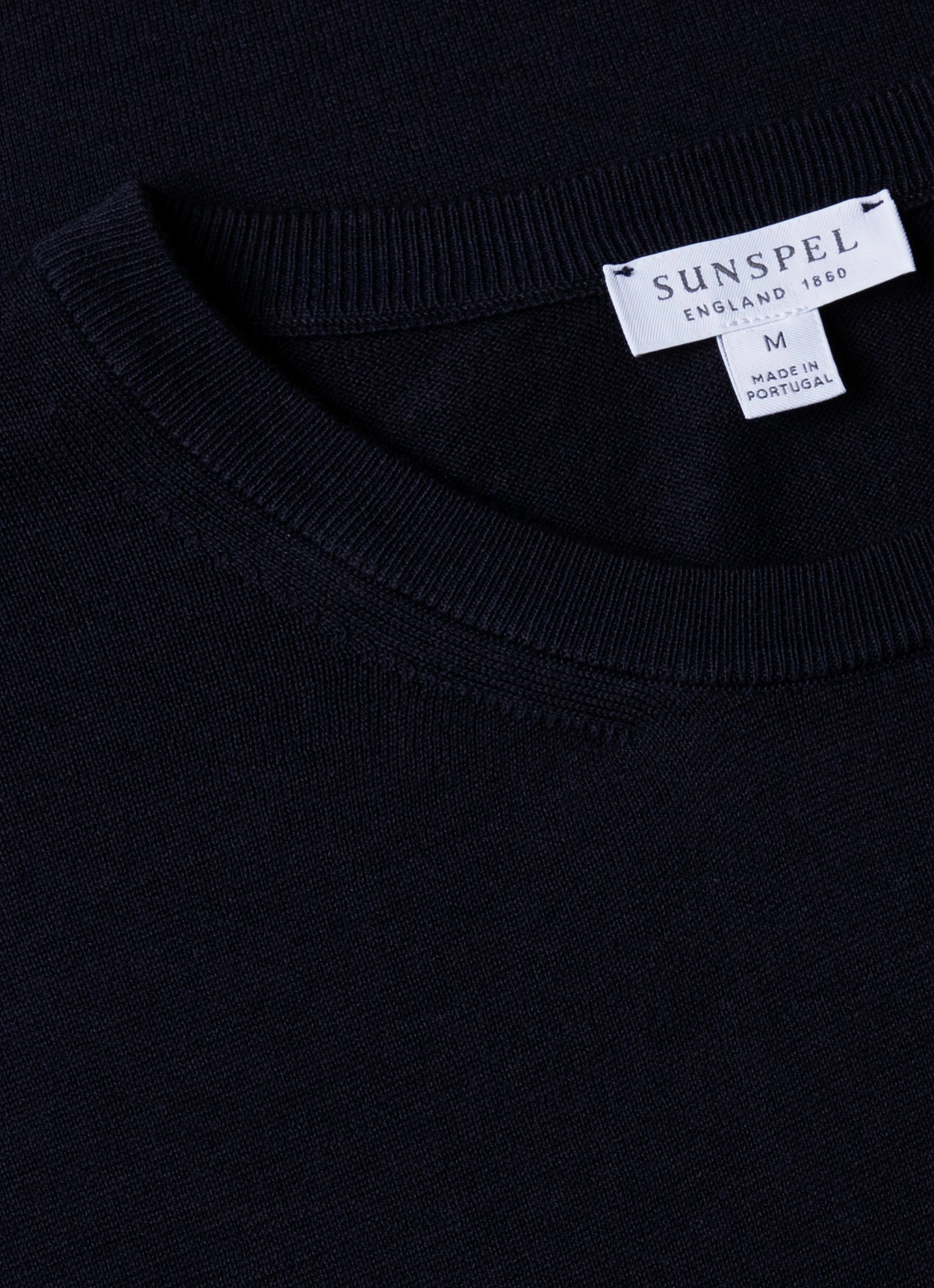 UV Protective Coating Breathable Performance Fit Men's Sea Island Cotton Knit T-shirt in Light Navy