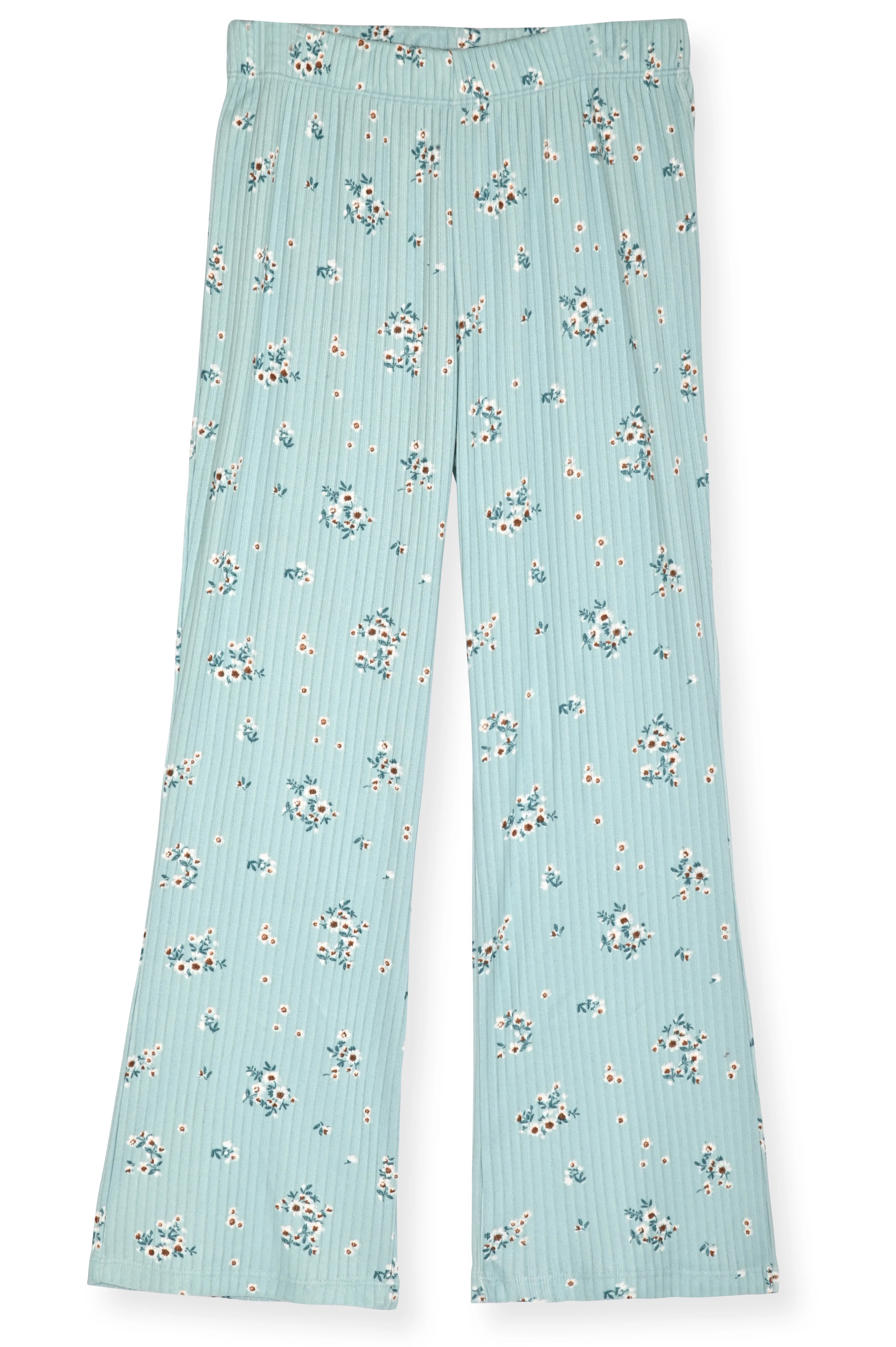 Sleep On It Girls 2-Piece Hacci Pajama Set with Matching Scrunchie - Floral