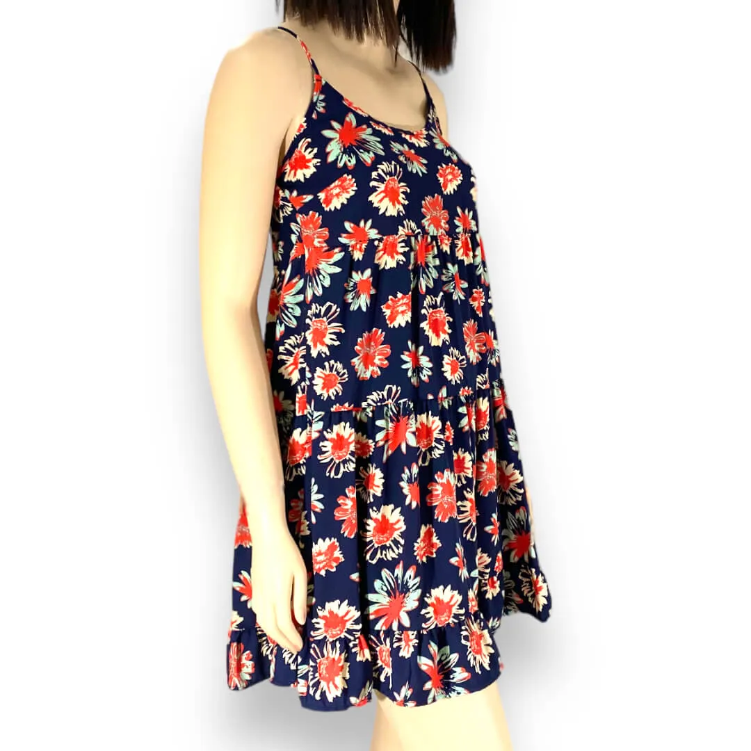 Sleeveless Floral Ruffled Mini Dress