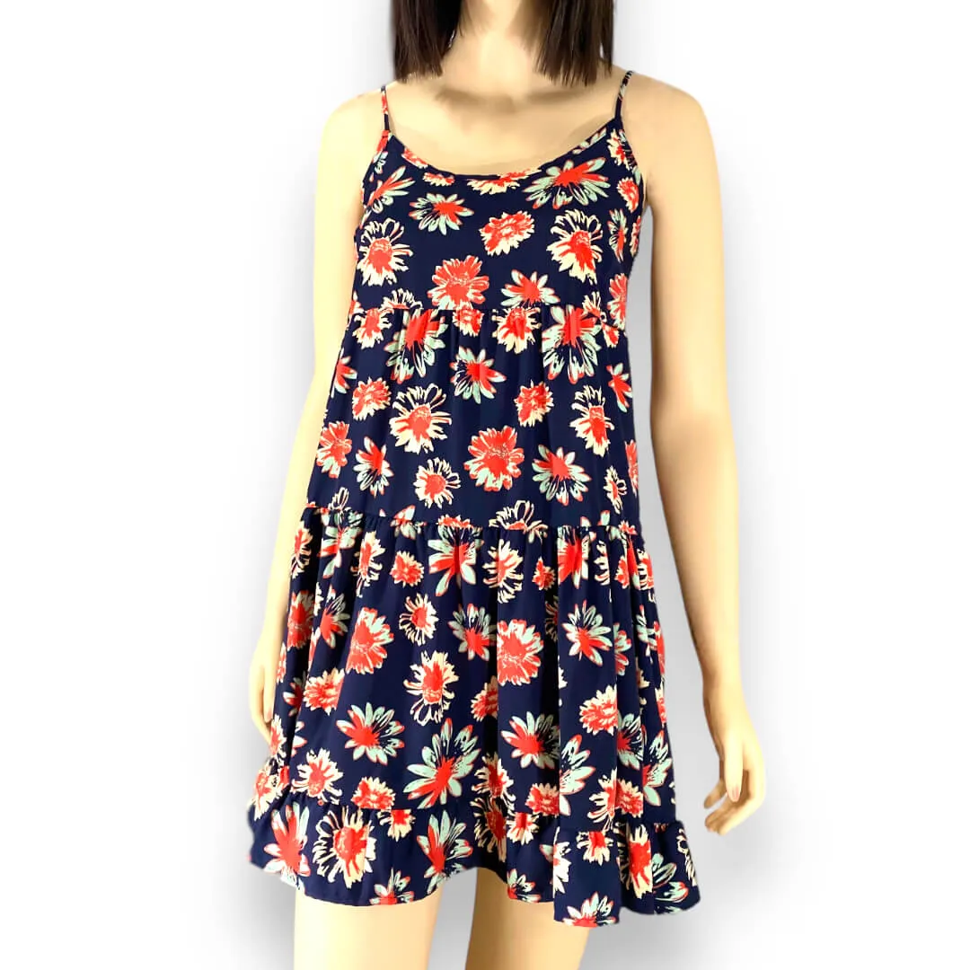 Sleeveless Floral Ruffled Mini Dress