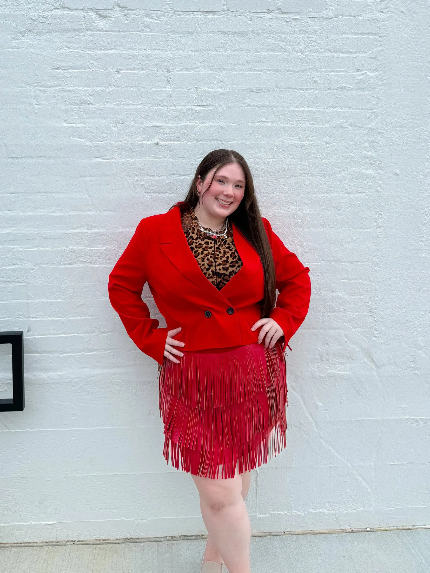 Sleigh Blazer Set in Red (S-3XL)