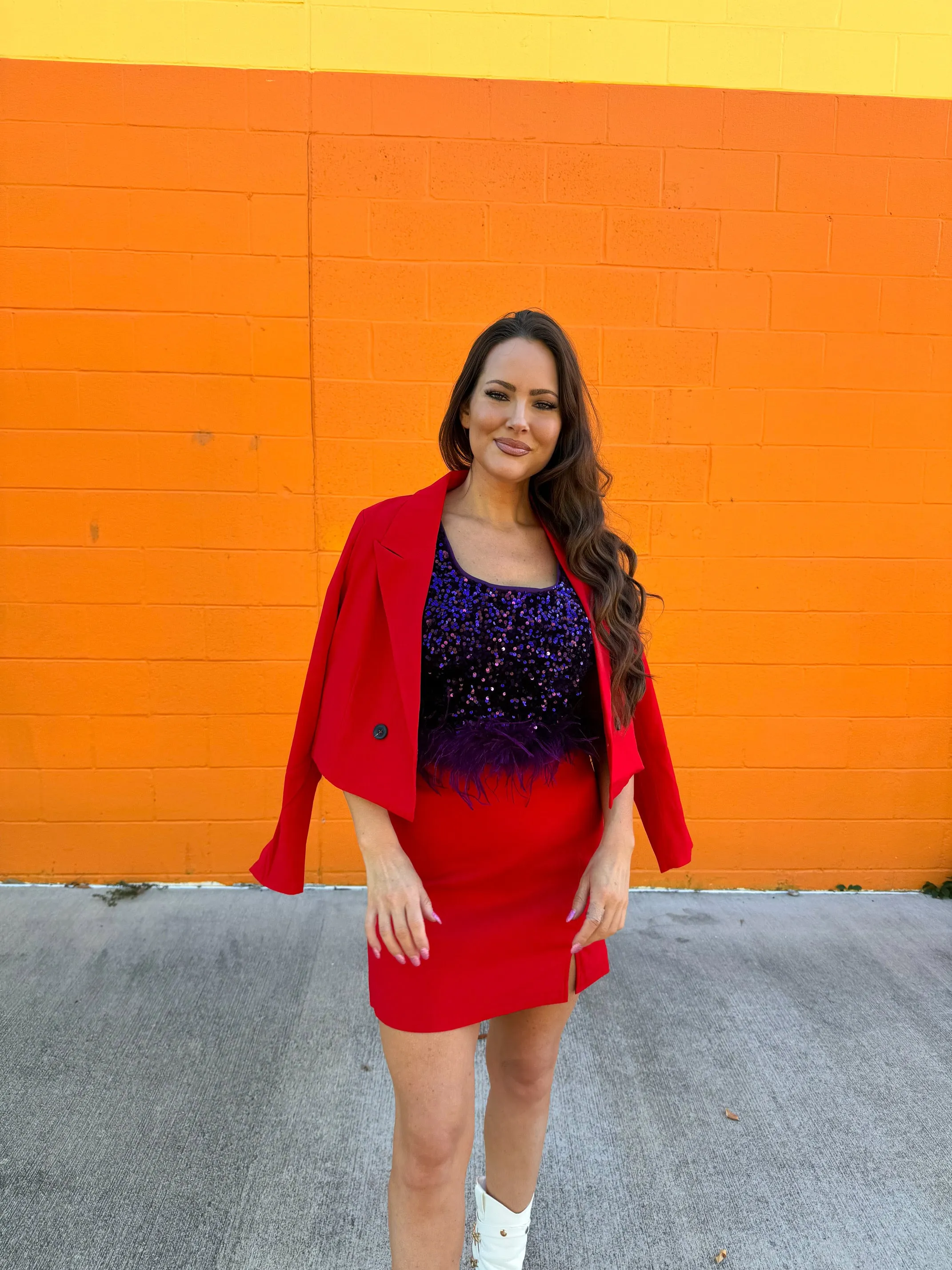 Sleigh Blazer Set in Red (S-3XL)