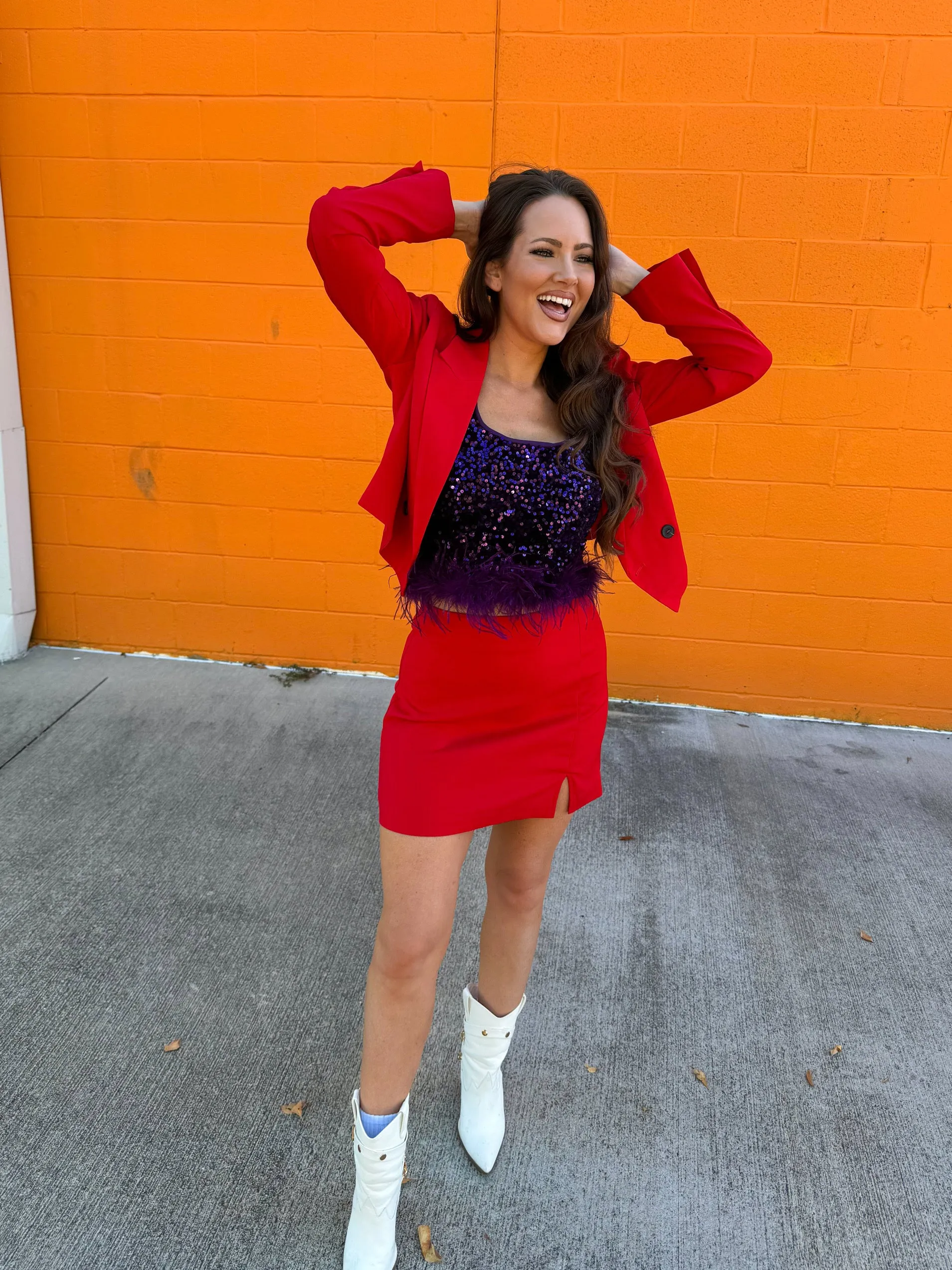 Sleigh Blazer Set in Red (S-3XL)