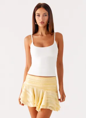 Willow Chiffon Mini Skirt - Yellow FadeResistant