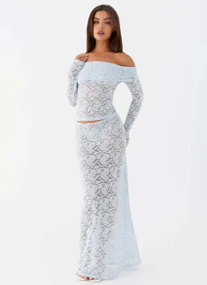 Slim Comfort Zephyra Lace Maxi Skirt - Blue Cloud Zephyra Lace Maxi Skirt - Blue Cloud MultiPocket