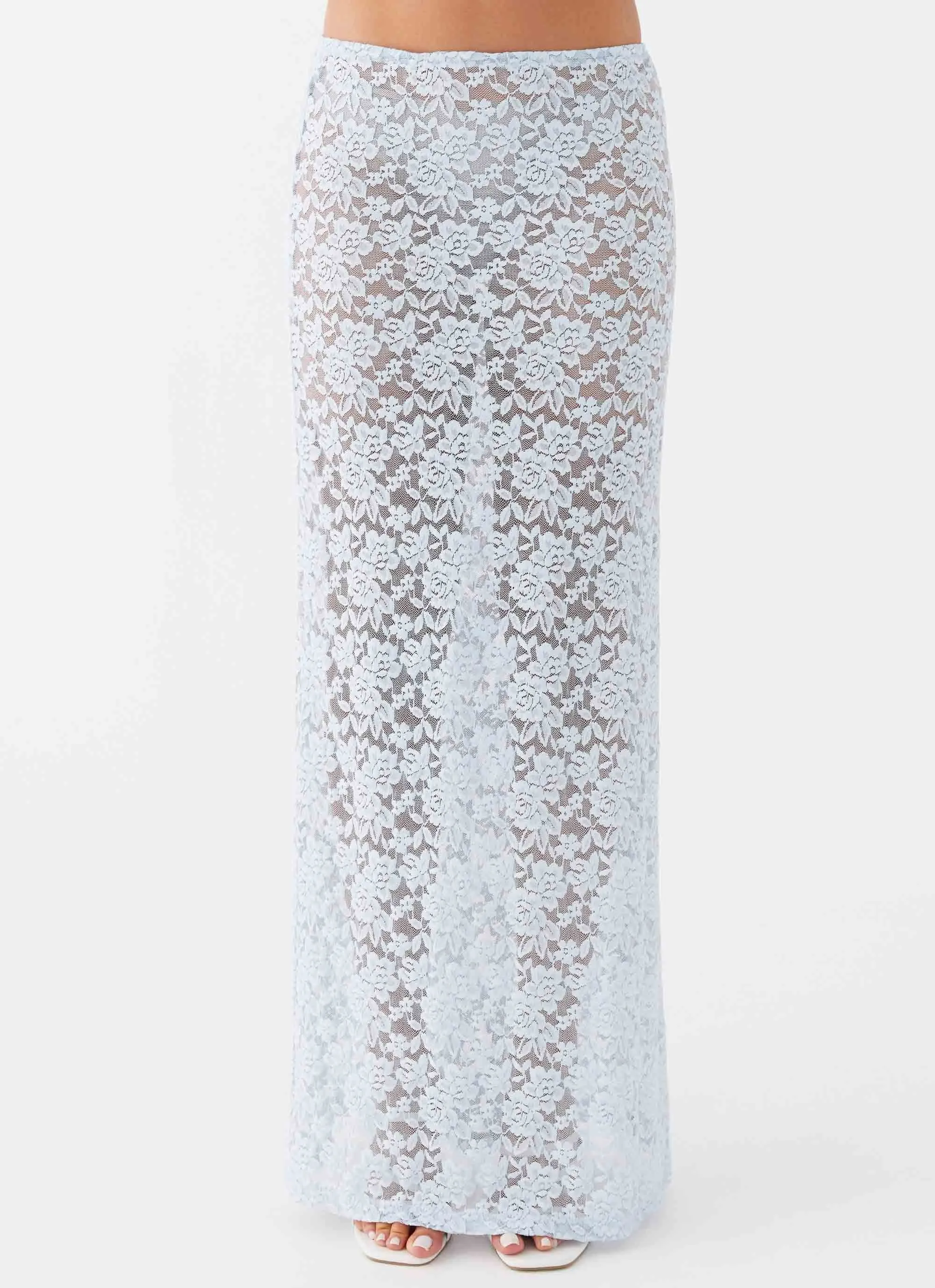 Zephyra Lace Maxi Skirt - Blue Cloud Core Ease