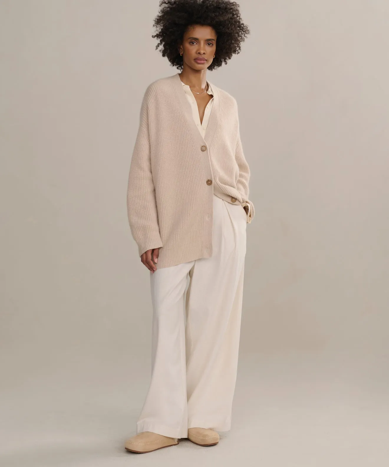 Cashmere Cocoon Cardigan BioBased Fiber Wool Sweater