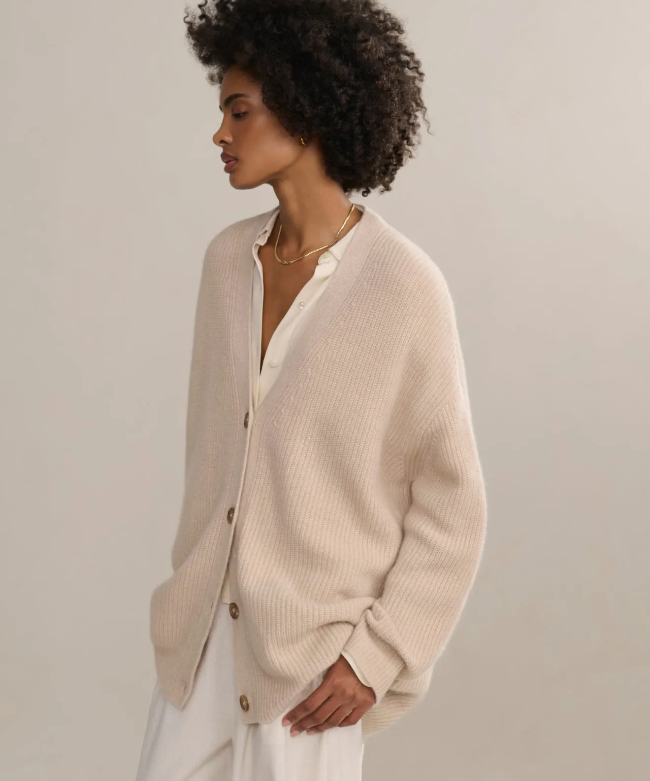 Cashmere Cocoon Cardigan Relaxed Sweatshirt