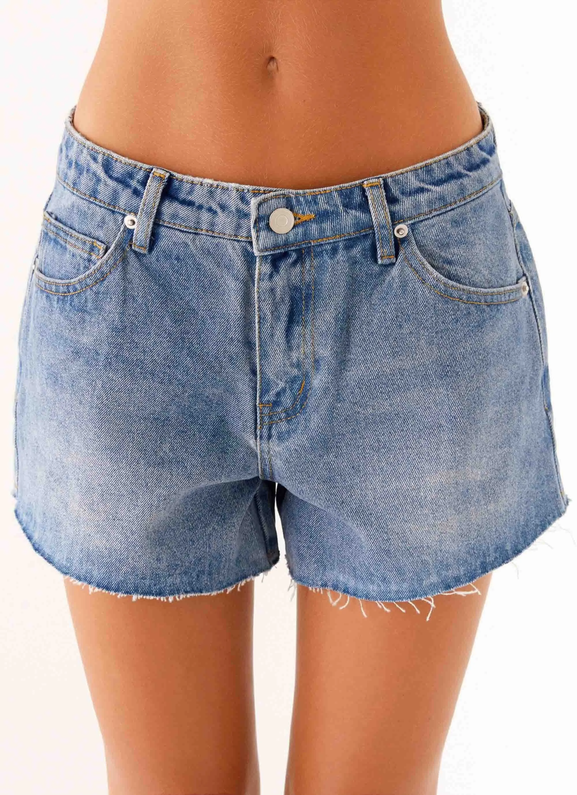 Davie Low Rise Denim Shorts - Blue Movement Fit Fashion Forward