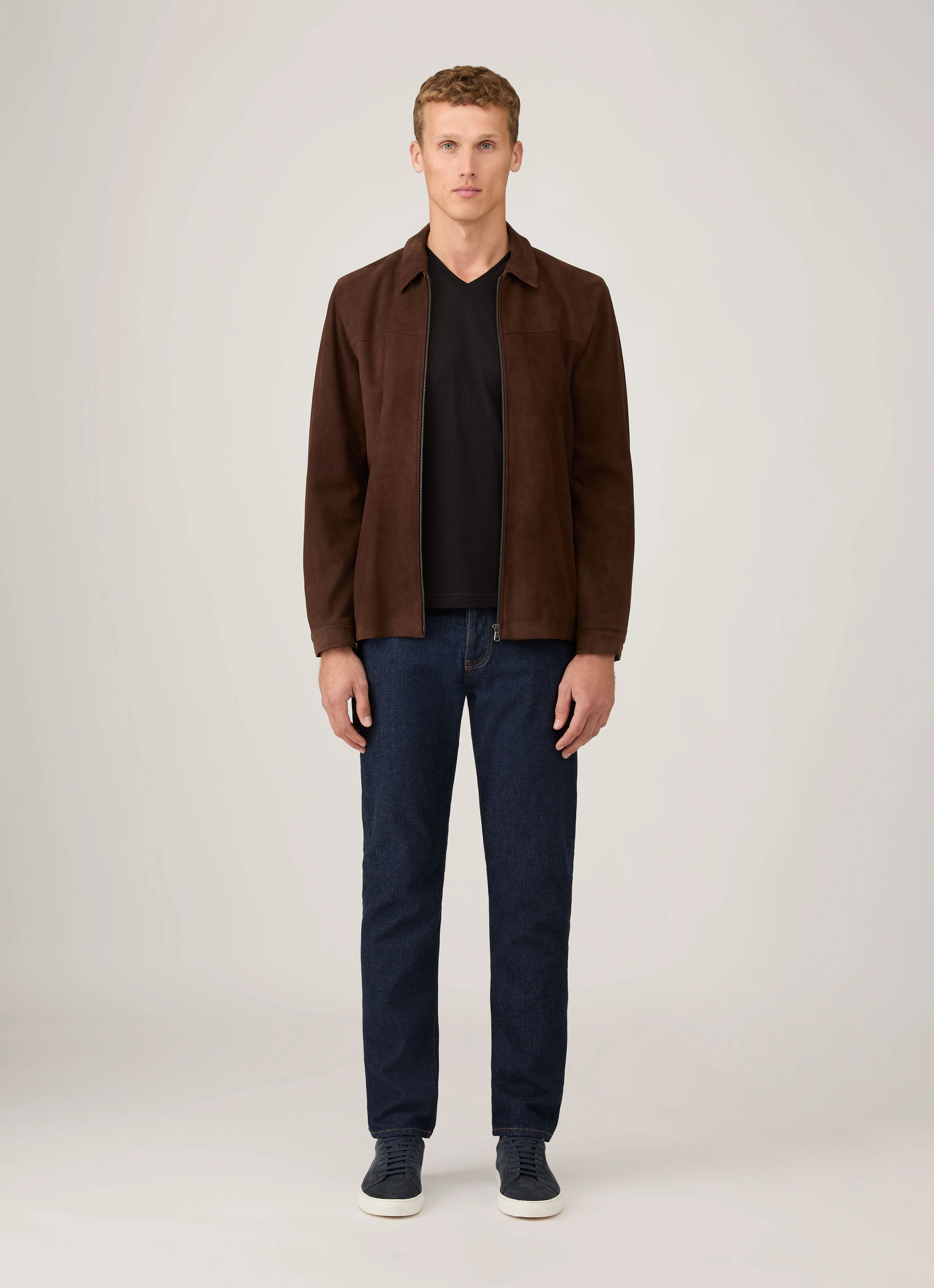 Heat Transfer Printing Light Breeze Men's Riviera V-neck T-shirt in Black