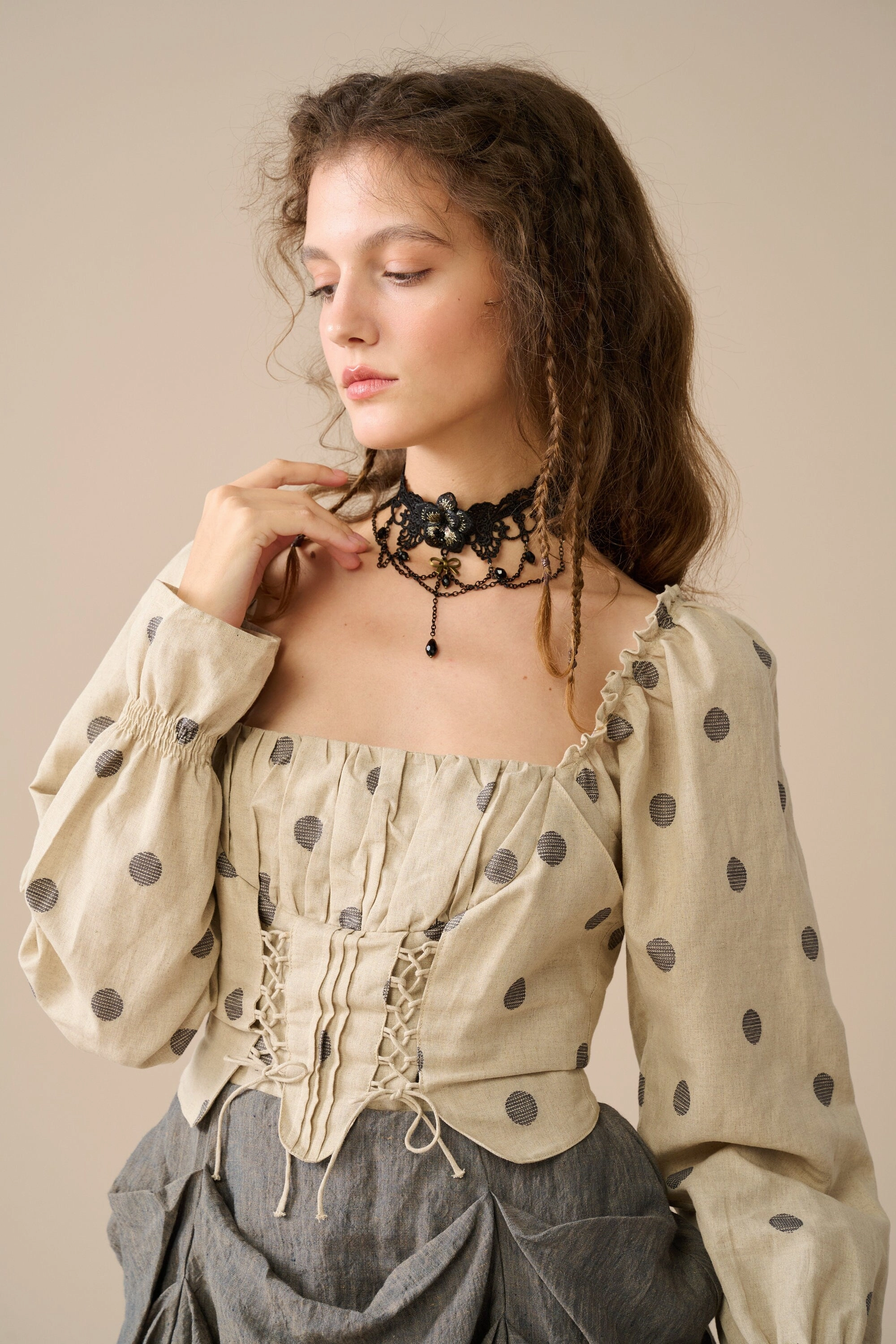 Detachable Layers Relaxed Daily Style Gloria 33 | Fairy linen dress