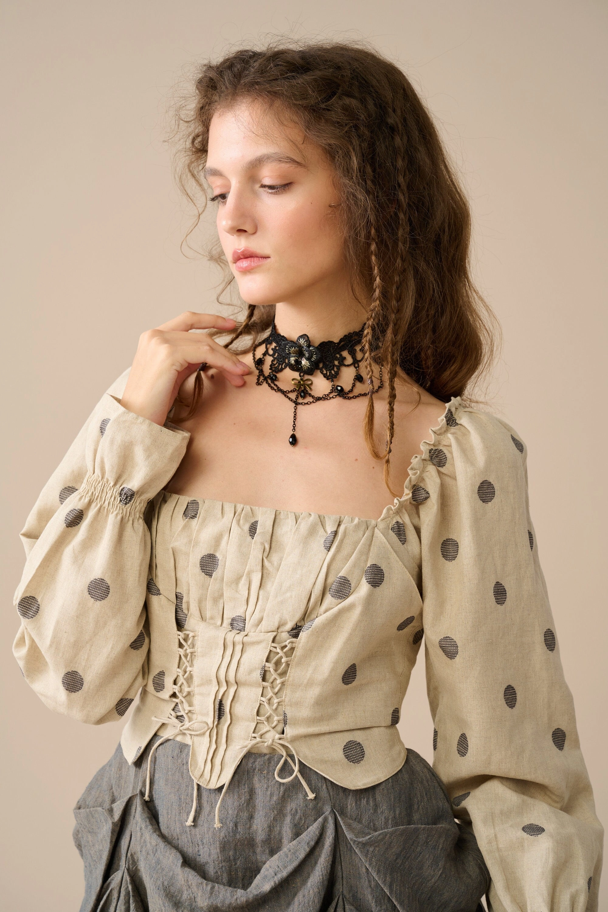 Gloria 33 | Fairy linen dress Soft Layers No Roll Collar Technology