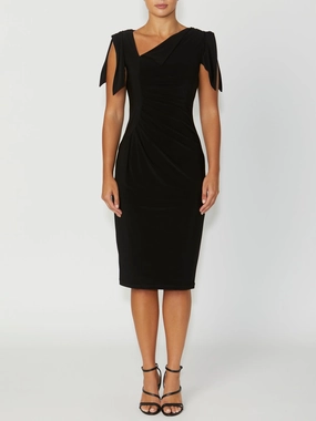 Hebe Black Jersey Dress Romantic Style