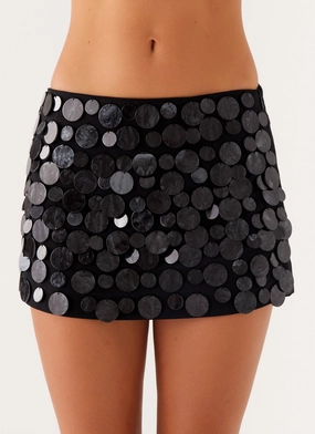 Slim Style Movie Star Mini Skirt - Black Detachable belt Movie Star Mini Skirt - Black